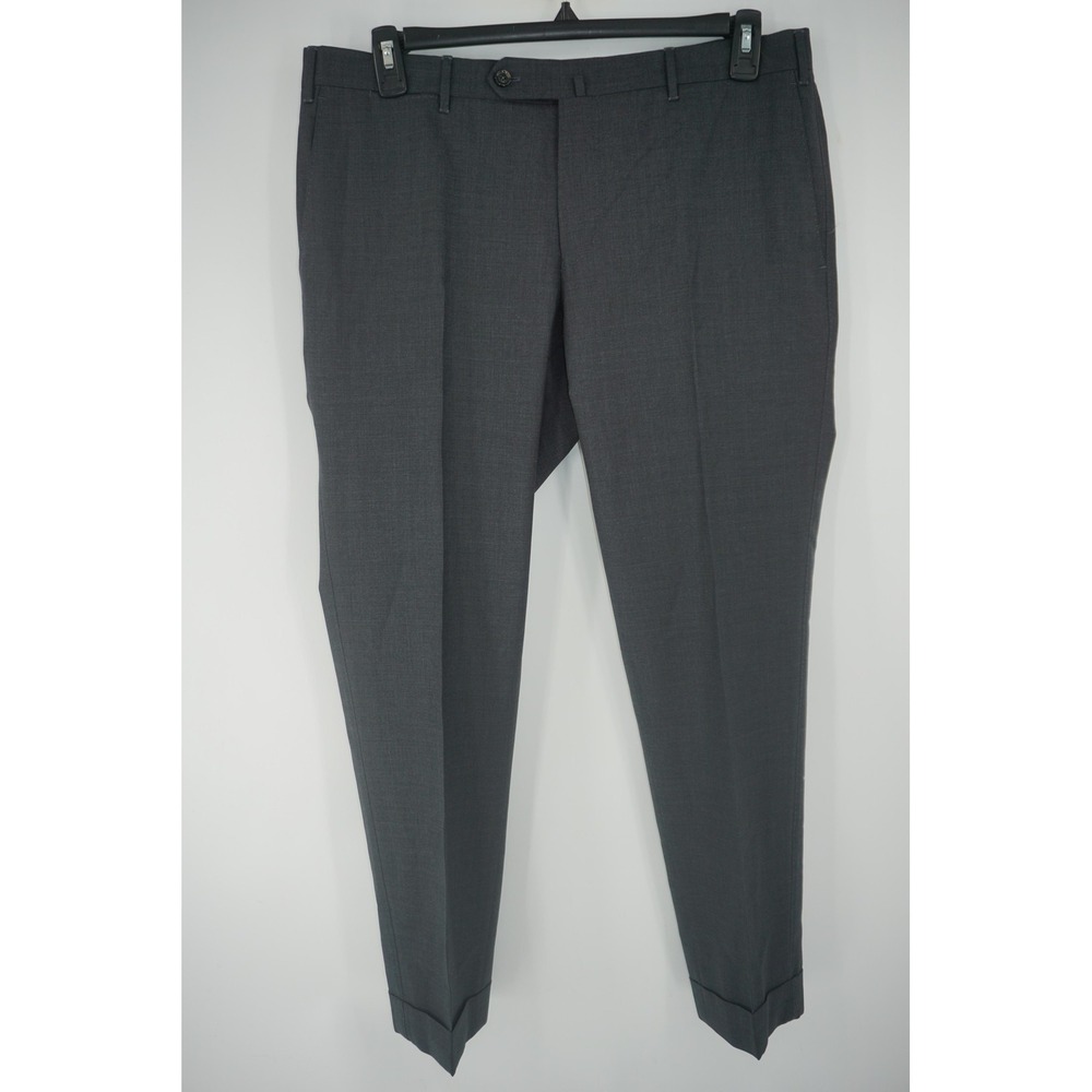 PT Torino Dress Pants Gray Super 160s Wool Slim Fit Cuffed Men's 52 36x29
